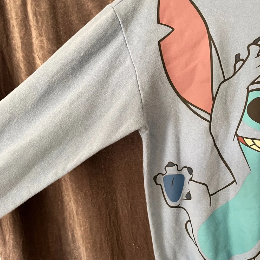 Disney Stitch Light Blue Crew Neck - Picture 5 of 8